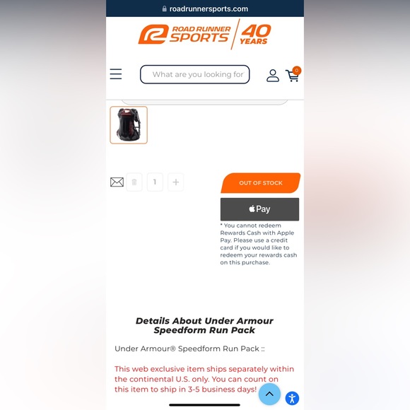 UNDER ARMOUR SPEEDFORM RUN PACK
Item #02047 - Picture 11 of 11